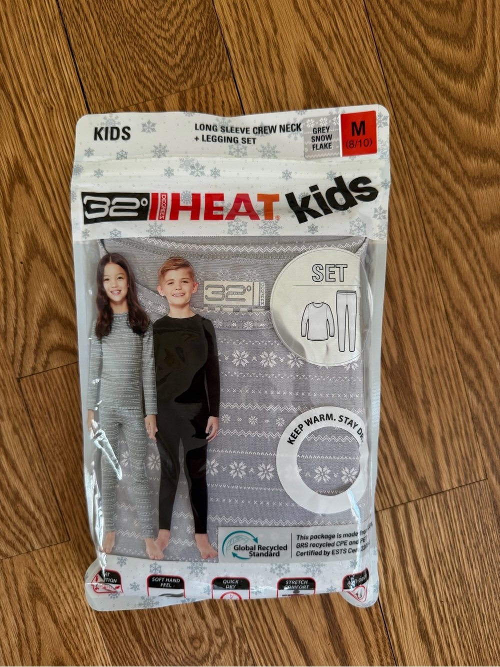 32 Degrees Kids Grey Snowflake Long Sleeve Crew Neck + Legging Set